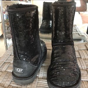 Black Sequins Ugg Boots